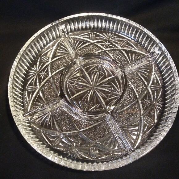 Libbey Serving Platter 9in Round 5 Part Divided Relish Dish in Clarion - Picture 10 of 12